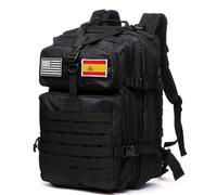GUJOIN Sac à dos tactique 50 litres avec système Molle - Grande capacité militaire imperméable pour urgences de 3 jours, chasse, randonnée et camping - Sac à dos pour activités de plein air, Noir