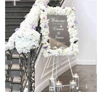 guk Miroir de Bienvenue de Mariage, Autocollants muraux en Vinyle, avec Noms personnalisés, Design Simple, décoration Murale pour Panneau de Mariage（Stickers Uniquement） (11.4 x 16.5 in(29x42cm))