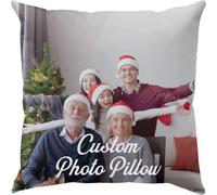 guk Personnalisé Photo d'oreiller, Coussin Personnalisé Oreiller à avec Image/Texte, pour Fille Garcon Anniversaire Noël Saint Valentin Cadeau, Taie d'oreiller Seulement (45x45cm/18x18inch,One Sided)