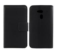 Gukas Design Veritable Cuir Etui pour Acer Liquid Z5 Duo Z150 Housse Coque Premium Case Cover Flip Protecteur Portefeuille Genuine Leather Wallet (Noir)