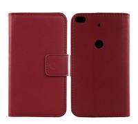 Gukas Design Veritable Cuir Etui pour Alcatel Pop 4 7070X 4G 6" Housse Coque Premium Case Cover Flip Protecteur Portefeuille Genuine Leather Wallet (Rouge Fonce)