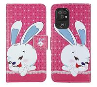 Gukas Flip Business PU Cuir Housse Coque Étui pour Doro 8100/8100 Plus / 8110/8110 Plus TPU Silicone Cas Téléphone Couverture Protecteur Portefeuille Cover Case Support Book Stand (Rabbit)