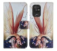 Gukas Flip Business PU Cuir Housse Coque Étui pour Doro 8100/8100 Plus / 8110/8110 Plus TPU Silicone Cas Téléphone Couverture Protecteur Portefeuille Cover Case Support Book Stand (Wing Girl)