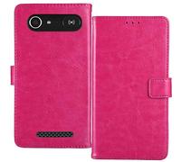 Gukas Flip Premium Retro Business Cuir Housse Coque Étui pour Doro 8040 8042 5" TPU Silicone Cas Magnétique Téléphone Couverture Protecteur Portefeuille Cover Case Support Stand (Rose)