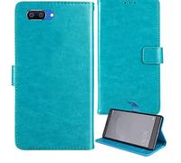 Gukas Flip Premium Retro Business Cuir Housse Coque Étui pour Konrow City 55 / Easy 55 5.34" Cas Magnétique Téléphone Couverture Protecteur Portefeuille Cover Case Support Stand (Bleu)
