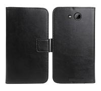 Gukas Housse Coque pour Logicom Le Swipe 5" PU Cuir Etui Leather Case Cover Flip Cas Couverture Protecteur Portefeuille Book Wallet (Noir)