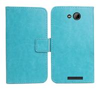 Gukas Housse Coque pour Logicom Le Swipe 5" PU Cuir Etui Leather Case Cover Flip Cas Couverture Protecteur Portefeuille Book Wallet (Bleu)