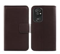 Gukas Veritable Cuir Etui pour Doro 8100/8110 / 8100 Plus 6.1" Housse Coque Premium Case Cover Flip Cas Couverture Protecteur Portefeuille Leather Wallet (Marron Fonce)