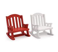 Gukasxi 2 Pcs Chaise berçante Miniature de Maison de poupée 1:12 Échelle Miniature Fauteuil à Bascule en Bois Ornements de Chaise en Bois de Noël pour Gâteau de Mariage Décoration de Fête de Noël