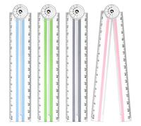 Gukasxi 4 pièces pliable Règle 30cm Règle Transparente pour Enfants et Étudiants, 4 Couleurs règle en plastique Règle droite aux enfants, étudiants, bureaux, écoles