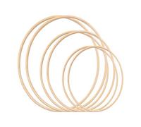 Gukasxi 6 Pièces 3 Tailles (20/25/33 cm) Floraux Anneaux de Couronne Bambou Cerceau Bois en Macramé pour Attrape-rêves, Décor de Mariage et Décoration Murale