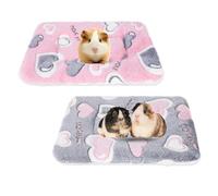 Gukasxi Lot de 2 lits en peluche pour petits animaux - Lit d'hiver chaud et moelleux pour cochons d'Inde, hamsters, chatons
