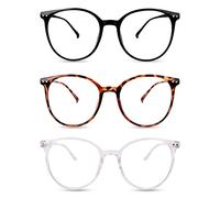 Gukasxi Lot de 3 paires de lunettes de lecture, anti-reflets, avec verres clairs et poids léger, pour homme et femme