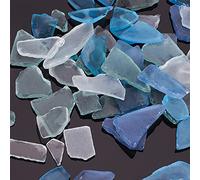 Gukasxi Verre de mer de 325 ml - Assortiment de couleurs - Pièces en verre de mer pour plage, fête de mariage, décoration d'intérieur, fournitures d'artisanat (4 couleurs)