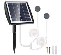 GuKKK Aérateur Solaire de Bassin, Pompe à Oxygène Solaire Enfichable 2W, 2200mAh Pompe Bassin Solaire, Aérateur d'aquarium, Aérateur de Pêche avec Tuyau Pierre à Air, pour Les étangs (B)