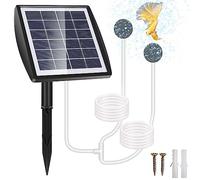 GuKKK Aérateur Solaire de Bassin, Pompe à Oxygène Solaire Enfichable 2W, 2200mAh Pompe Bassin Solaire, Aérateur d'aquarium, Aérateur de Pêche avec Tuyau Pierre à Air, pour Les étangs (A)