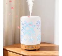 GuKKK Diffuseur Huiles Essentielles en Céramique, 100 ML Céramique Diffuseur Humidificateur, avec 7 Couleurs Lumières LED, D'arrêt Automatique, pour Bureau Maison Yoga