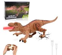 GuKKK Dinosaure Télécommandé Vélociraptor Réaliste, Jouet Dinosaure Telecommandé Enfant, Rechargeable, avec Son et lumière, Marche, Rugit,Twist, Cadeau d'anniversaire de 3-12 Ans Garçons (Marron café)