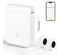 GuKKK Étiqueteuse Bluetooth, Imprimante Etiquette Autocollante Portable, Imprimantes d'étiquettes Thermique Compatible avec 2 Rouleau d'étiquettes, Label Maker Machine, Compatible iOS et Android