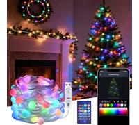GuKKK Guirlandes Lumineuses RGB 10M 66 LED, Lumineuse Extérieur Intérieur Étanche, USB Guirlande Led Chambre, Réagir à la Musique, Guirlande Led Chambre pour Balcon, Fête, Décoration (10M Balle)