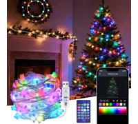 GuKKK Guirlandes Lumineuses RGB 15M 99 LED, Lumineuse Extérieur Intérieur Étanche, USB Guirlande Led Chambre, Réagir à la Musique, Guirlande Led Chambre pour Balcon, Fête, Décoration (15M Étoile)