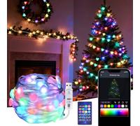 GuKKK Guirlandes Lumineuses RGB 15M 99 LED, Lumineuse Extérieur Intérieur Étanche, USB Guirlande Led Chambre, Réagir à la Musique, Guirlande Led Chambre pour Balcon, Fête, Décoration (15M Cœur)