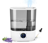 GuKKK Humidificateur d'air, Humidificateur d'air Bébé Top-Fill, Chambre, avec Diffuseur d'huile et Veilleuse, 5.5 L BPA Free avec Plusieur Modes d'humidité, Arrêt Auto, Buse à 360