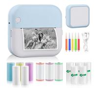 GuKKK Imprimante Photo Portable, Mini Imprimante Photo Instantané sans Fil, Imprimante Thermique sans Fil BT Imprimante Mobile, Imprimante pour Photos Liste d'étiquettes, pour Reçu, Mémos (Rose)