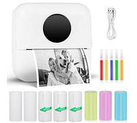 GuKKK Imprimante Photo Portable, Mini Imprimante Photo Instantané sans Fil, Imprimante Thermique sans Fil BT Imprimante Mobile, Imprimante pour Photos Liste d'étiquettes, pour Photo, Reçu, Mémos