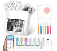 GuKKK Imprimante Photo Portable,Mini Imprimante Photos Instantané sans Fil,Imprimante Thermique sans Fil BT Imprimante Mobile,Imprimante pour Photos Liste d'étiquettes,pour Photo,Reçu (Rose)