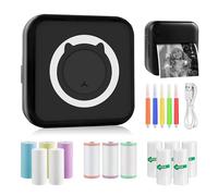 GuKKK Imprimante Photo Portable - Mini Instantané sans Fil, Mobile Thermique BT pour Liste d'étiquettes, Reçu, Mémos