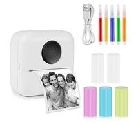 GuKKK Imprimante Photo Portable - Mini Instantané sans Fil, Thermique BT Mobile pour Photos, Liste d'Étiquettes, Reçus, Mémos