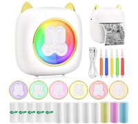 GuKKK Imprimante Photo Portable, Mini Instantané Sans Fil, Thermique Mobile Avec LED à Sept Couleurs Pour Photos et Liste d'Étiquettes