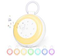GuKKK Machine à Bruit Blanc, Machine Bruit Blanc Bébé, 24 Sons Apaisants Musicaux avec 7 Couleurs Veilleuse, Aide au Sommeil de Bébé, Minuterie et Mémoire, White Noise Machine pour Adulte