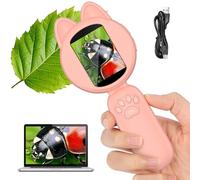 GuKKK Microscope Numérique Portable Pour Enfants - Écran IPS 2.0", Rechargeable, 200x, 8 Lumières LED, Pour 3-12 Ans (Rose)