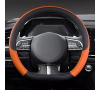 GUKKO Couvre Volant Voiture pour VW ID.Buzz/ID.Life/ID. ROOMZZ/ID.CROZZ, Protege Volant Voiture Antidérapante Respirant Souple Durable Accessories,E Black Orange-B D-Shape