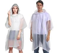 GUKOY Manteau de Pluie, 2 Pièces, Unisexe, Blanc, Taille Unique, Poncho, Résistant à l'Eau, EVA, Moderne, Lâche, Résistant aux Intempéries, Pour les Activités de Plein Air