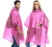 GUKOY Poncho de Pluie, 2 Pièces Manteau de Pluie pour Femmes Hommes Cape de Pluie Eva Veste de Pluie pour Randonnée pédestre Cyclisme Camping Voyages