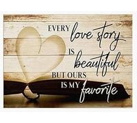 Guktmcet Plaque vintage amusante en étain avec citation « Every Love Story Is Beautiful But Ours Is My Favorite For Home Yard Farm Garden Garage » - Décoration murale vintage - 20,3 x 30,5 cm