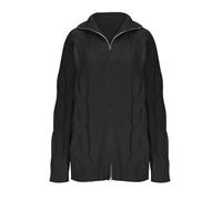 GULASISI Cardigan pour homme surdimensionné pour l'automne et l'hiver - Veste tricotée à col roulé vintage avec fermeture éclair, Noir , XL