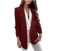 GULASISI Costume décontracté habillé pour femme - Cardigan grande taille - Blazer mi-long - Blazer d'affaires ou de bureau à simple boutonnage - Taille britannique - Vêtements d'hiver pour femme -