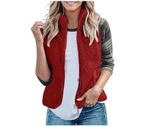 GULASISI Veste polaire pelucheuse pour femme en fausse peau de mouton rembourrée chaude sans manches pour l'hiver double face en peluche thermique Gilet/taille britannique/vêtements pour adolescentes