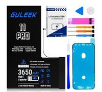 GUL atterie pour iPhone 11 Pro, 3650mAh Haute Capacité Réelle, Kit Remplacement Complet avec Outils et Guide