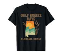 Gulf Breeze Days Chemise Alabama Coast Rétro Soleil Vague Oiseau T-Shirt