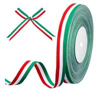 Gulfmew 15 mm x 30 yards Rouge Blanc Vert Rouge Drapeau Italie Ruban Tricolore Bobine Décorative pour l'Artisanat Décoration DIY Emballa Cadeau Médaille Mariage Fête Nationale Supercoupe d'Europe