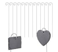 Gulfmew 15 Pièces Cadre de Support en Métal 40 cm Piquets en Métal pour Plantes Panneaux de Jardin Étiquettes pour Herbes Aromatiques Résistant aux Intempéries (Ardoise Non Incluse)