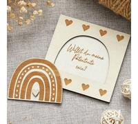 Gulfmew *Veux-Tu Être Ma Marraine ?* Cadeau pour Marraine Cadeau Créatif avec Texte en Allemand Cadeau de Questions de Marraine Cadeau en Bois pour Marraine Annonce de Grossesse Naissance de Bébé