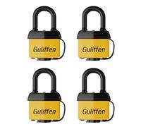 Guliffen Lot de 4 cadenas laminés résistants aux intempéries avec clé pour portail, abri de jardin, remorque, rangement, chaîne
