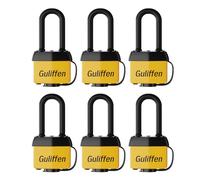 Guliffen Lot de 6 cadenas en acier laminé résistant aux intempéries avec clés identiques pour une utilisation en extérieur
