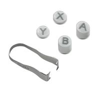 GuliKit - Capuchon de touche de contrôleur, boutons ABXY de style interrupteur pour séries ES, KK3 et TT - Kit de remplacement facile à faire soi-même avec outil d'extraction en métal - Gris